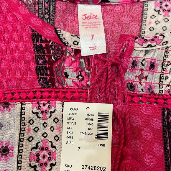 Girls Tassel and Tie Peasant Top - Picture 4 of 5